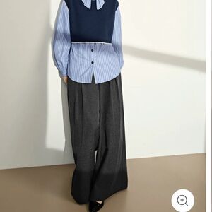 Kuose dark gray wide leg pants
